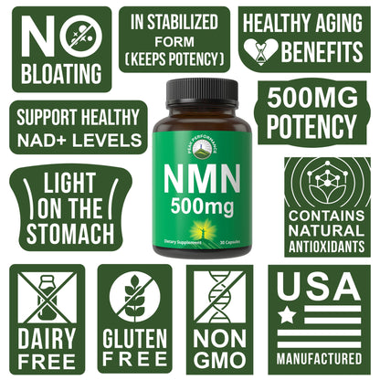 NMN Supplement Ultra High Strength Stabilized Nicotinamide Mononucleotide 500mg Per Capsule. 2 Capsules = 1,000mg of NMN. Boost NAD Levels. Healthy Aging NAD+ Supplements for Men and Women Peak PerformanceBuy Supplements Australia