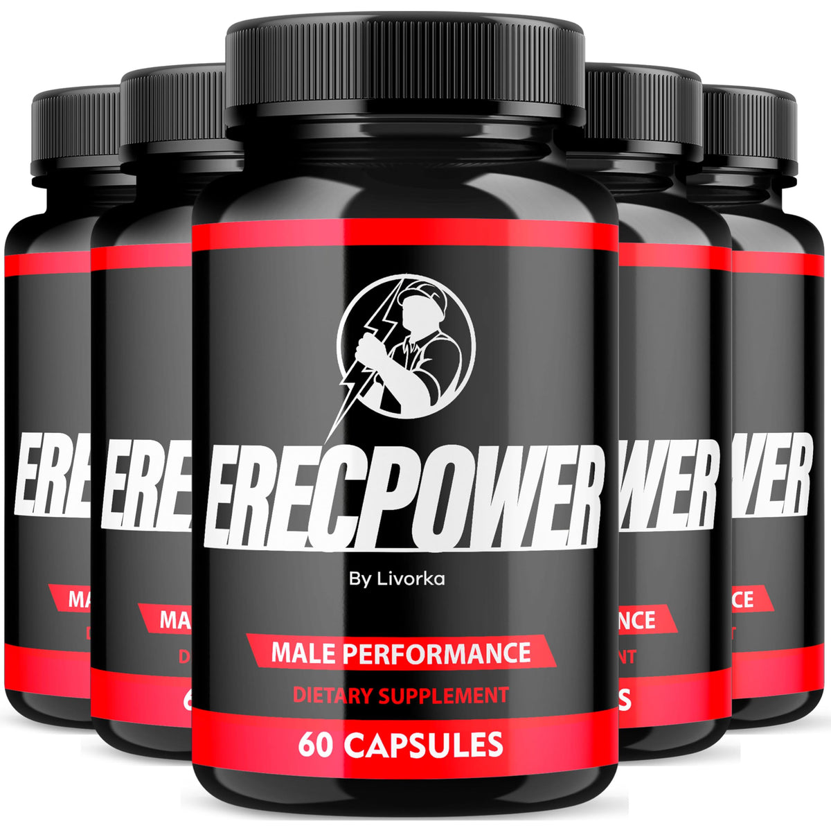 LIVORKA Erecpower Multivitamin Male Performance Capsules for Mens Health, Advanced Formula - 300 Capsules (5 Month Supply) - Pack of 5 LIVORKABuy Supplements Australia