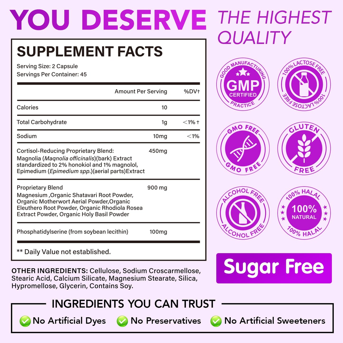 BUCAOAGU Cortisol Supplements for Women - Cortisol Reducer & Stress Support - Magnolia Bark, Rhodiola Rosea, Holy Basil, Magnesuim, Phosphatidylserine - Hormone Balance & Mood, Focus, Sleep Support BUCAOAGUBuy Supplements Australia