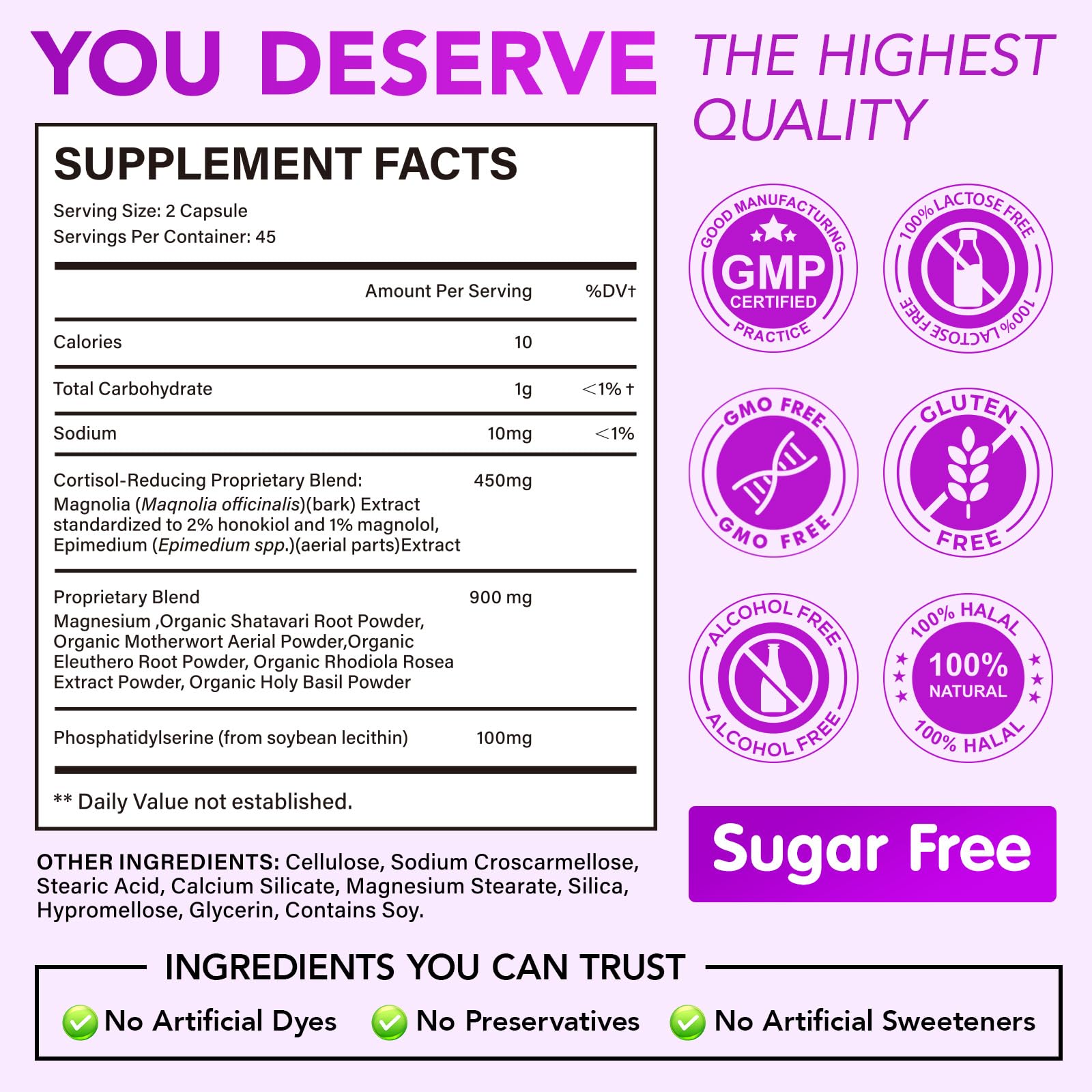 BUCAOAGU Cortisol Supplements for Women - Cortisol Reducer & Stress Support - Magnolia Bark, Rhodiola Rosea, Holy Basil, Magnesuim, Phosphatidylserine - Hormone Balance & Mood, Focus, Sleep Support BUCAOAGUBuy Supplements Australia