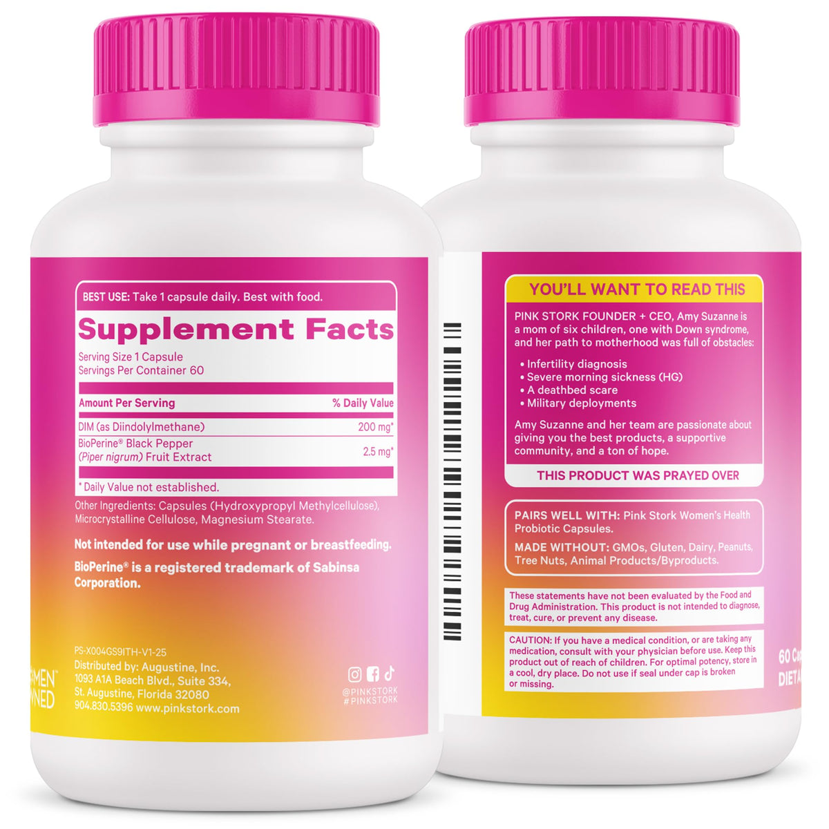 Pink Stork DIM Supplement for Women - Estrogen and Hormone Balance for Menopause, Perimenopause & PMS - DIM 200 mg Plus BioPerine for Mood Support - 60 Day Supply Pink StorkBuy Supplements Australia