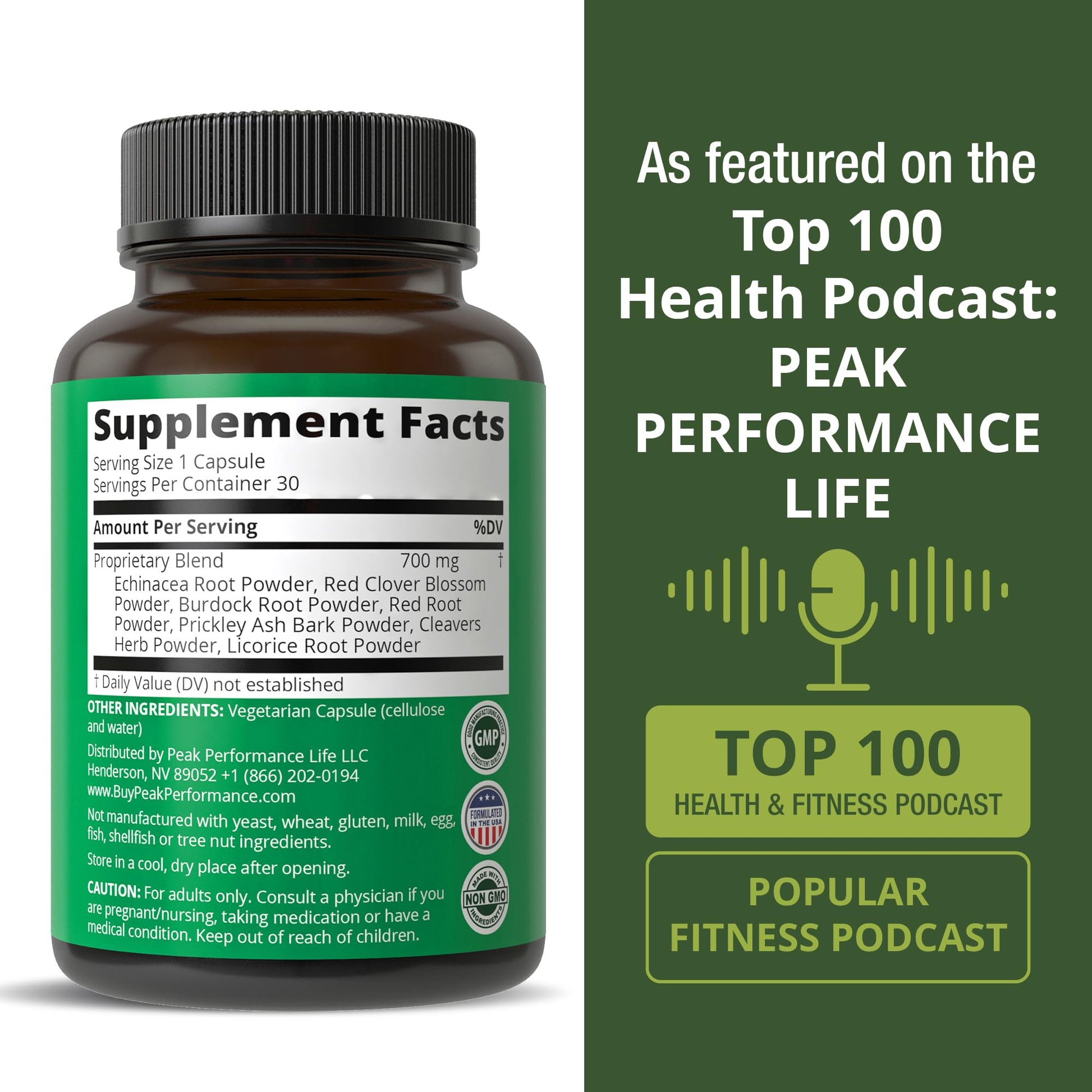 Lymphatic Drainage Supplement. 7-in-1 Lymph System Support Capsules to Detox & Cleanse. with Vegan Ingredients Echinacea Root, Red Clover Blossom, Burdock Root, Red Root, Licorice Root for Women, Men Peak PerformanceBuy Supplements Australia