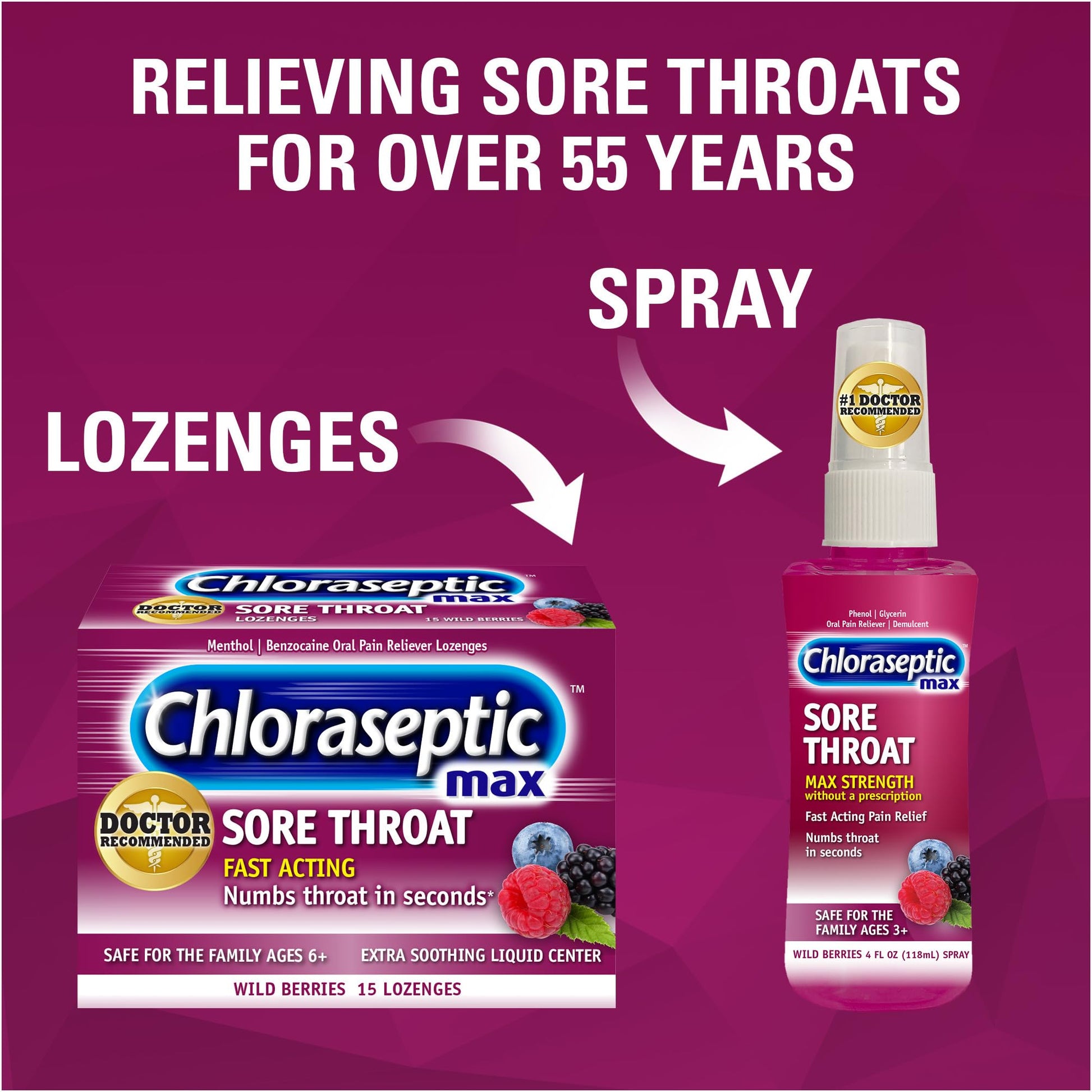 Chloraseptic Max Strength Sore Throat Relief Lozenges, Wild Berry, Drops with Liquid Center to Numb Sore Throat, 15 Count Chloraseptic buy supplements Au