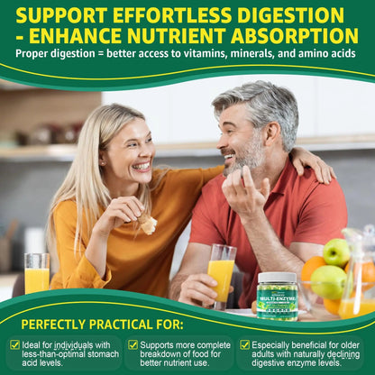 Digestive Enzymes Gummies for Women & Men, Multi-Enzymes with 90Billion CFU Probiotics and Prebiotics & Postbiotic, Vegetable & Fruit Fiber Blend, Super Enzymes for Digestive & Gut Health,Immune,60Cts EnvyCureBuy Supplements Australia