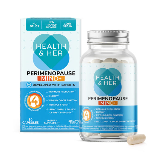 Health & Her Perimenopause Mind+ Cognitive Function Support, for Early Stage of Menopause, Mental Energy, Supplements for Women with Vitamins, Gluten-Free, Non-GMO, Vegan (30 ct - 1 Month) Health and HerBuy Supplements Australia