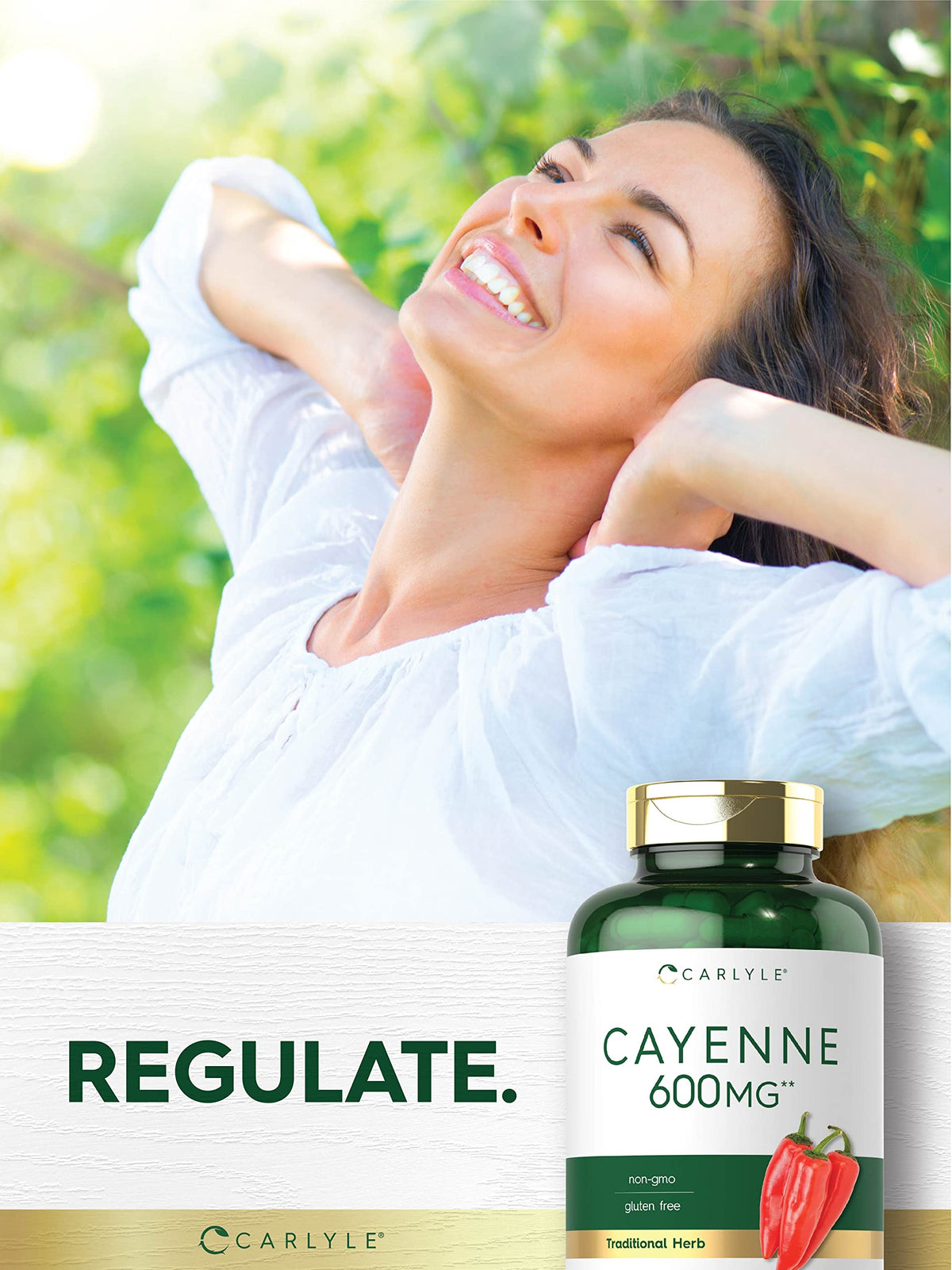 Carlyle Cayenne Pepper Capsules 600mg | 350 Pills | Non-GMO, Gluten Free Supplement CarlyleBuy Supplements Australia