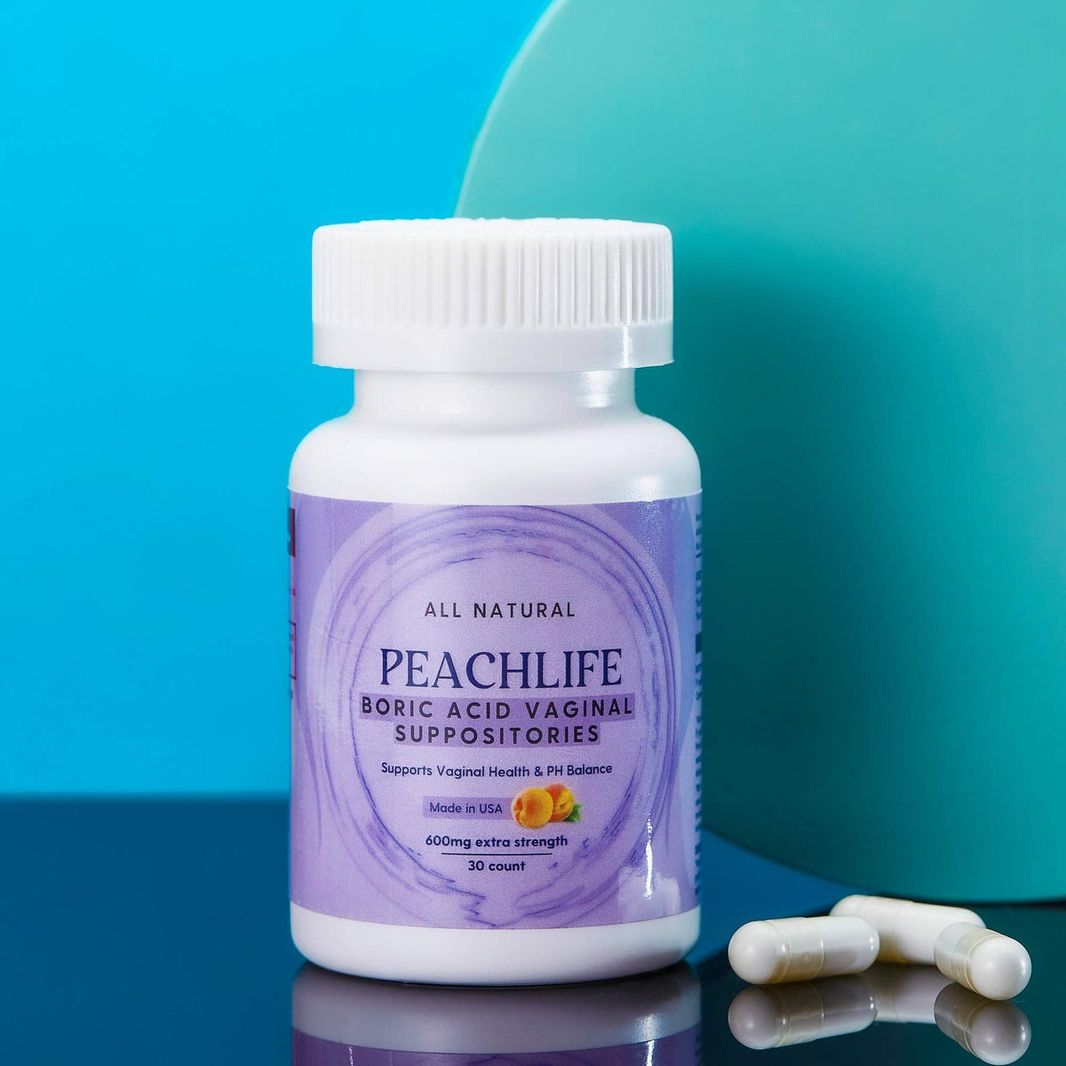 Peachlife Boric Acid Suppositories in Vegetable Capsules - USA Made - Vaginal pH PeachlifeBuy Supplements Australia