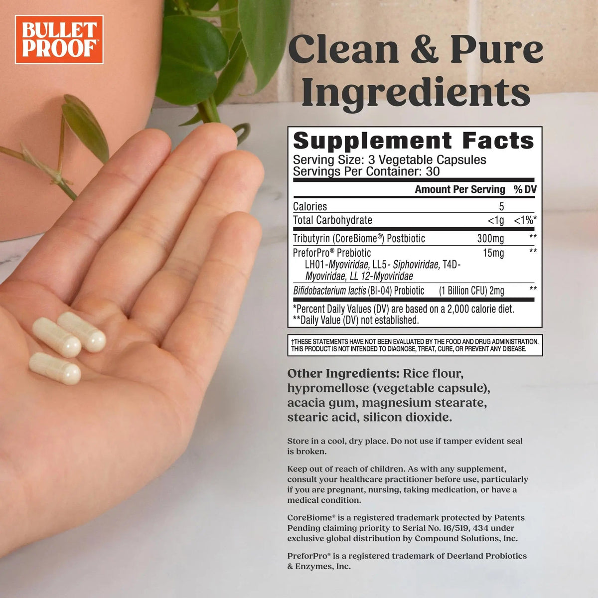 Bulletproof Express 3-in-1 Probiotic & Postbiotics Supplement for Sustained Gut Health, 90 Count BulletproofBuy Supplements Australia