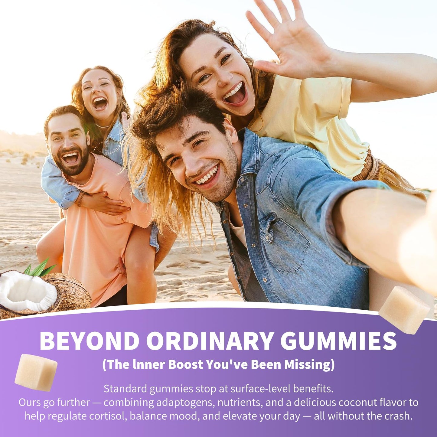 Cortisol Gummies for Women - Cortisol Supplements with Magnesium Glycinate, Ashwagandha, L-Theanine, Vitamin B Complex for Relaxation, Sleep, Calm Mood & Focus - Vegan, Sugar Free Coconut Flavor GZ HAOYUANBuy Supplements Australia