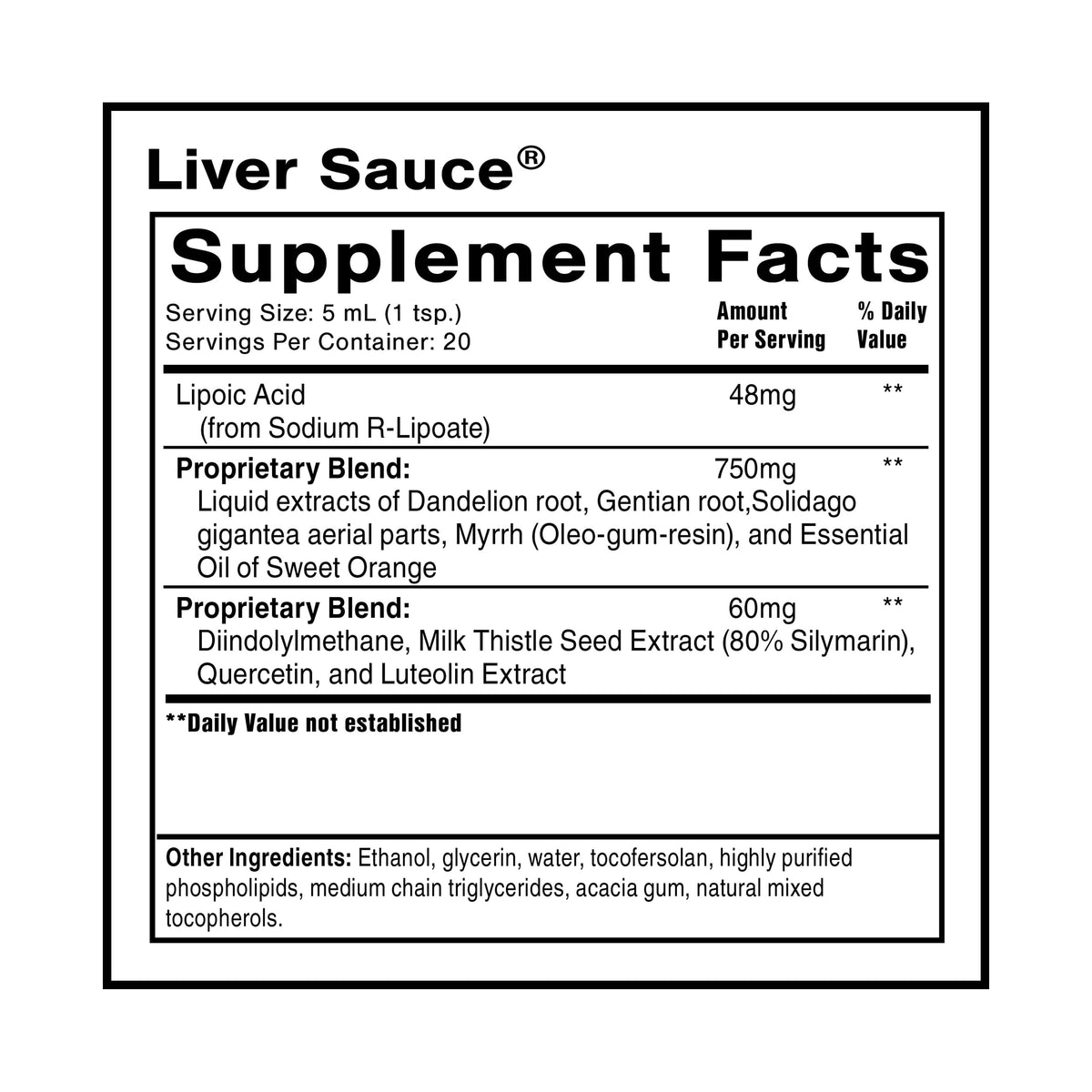 Quicksilver Scientific Liver Sauce - Liposomal Liver Detox with DIM, Quercetin, Lipoic Acid, Milk Thistle and Dandelion Root Supplement - Supports Bile & Toxin Momentum (100 ml / 3.38 oz) Quicksilver ScientificBuy Supplements Australia