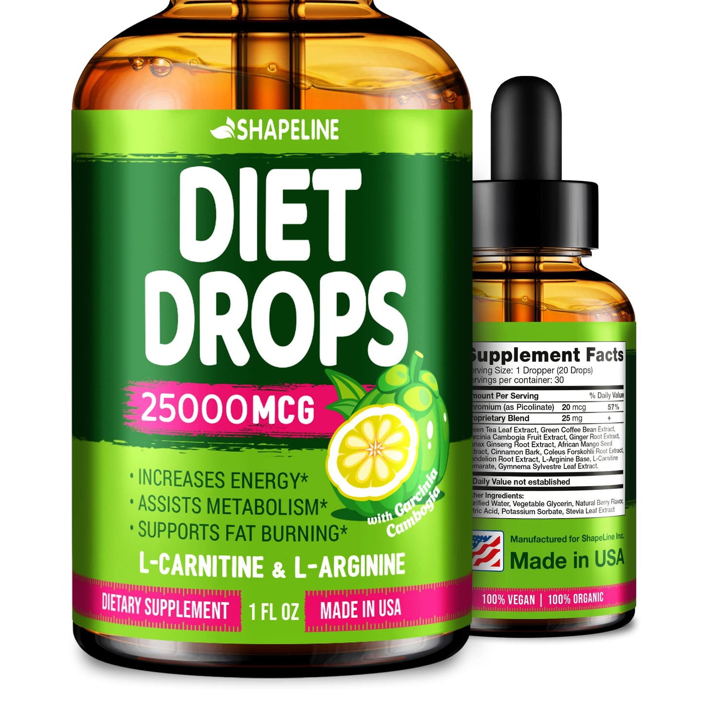 SHAPELINE Weight Loss Drops - Diet Drops 1 Fl Oz & 2 Fl Oz - Made in The USA - Appetite SHAPELINEBuy Supplements Australia