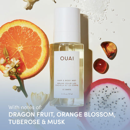 OUAI St. Barts Travel Bundle - Includes Travel Size Scalp & Body Scrub, Foaming Shower Gel, Hydrating Cream, and Hair & Body Mist (4 Count, 3.4 Oz/3.4 Oz/3 Oz/3.3 Oz) OUAIBuy Supplements Australia