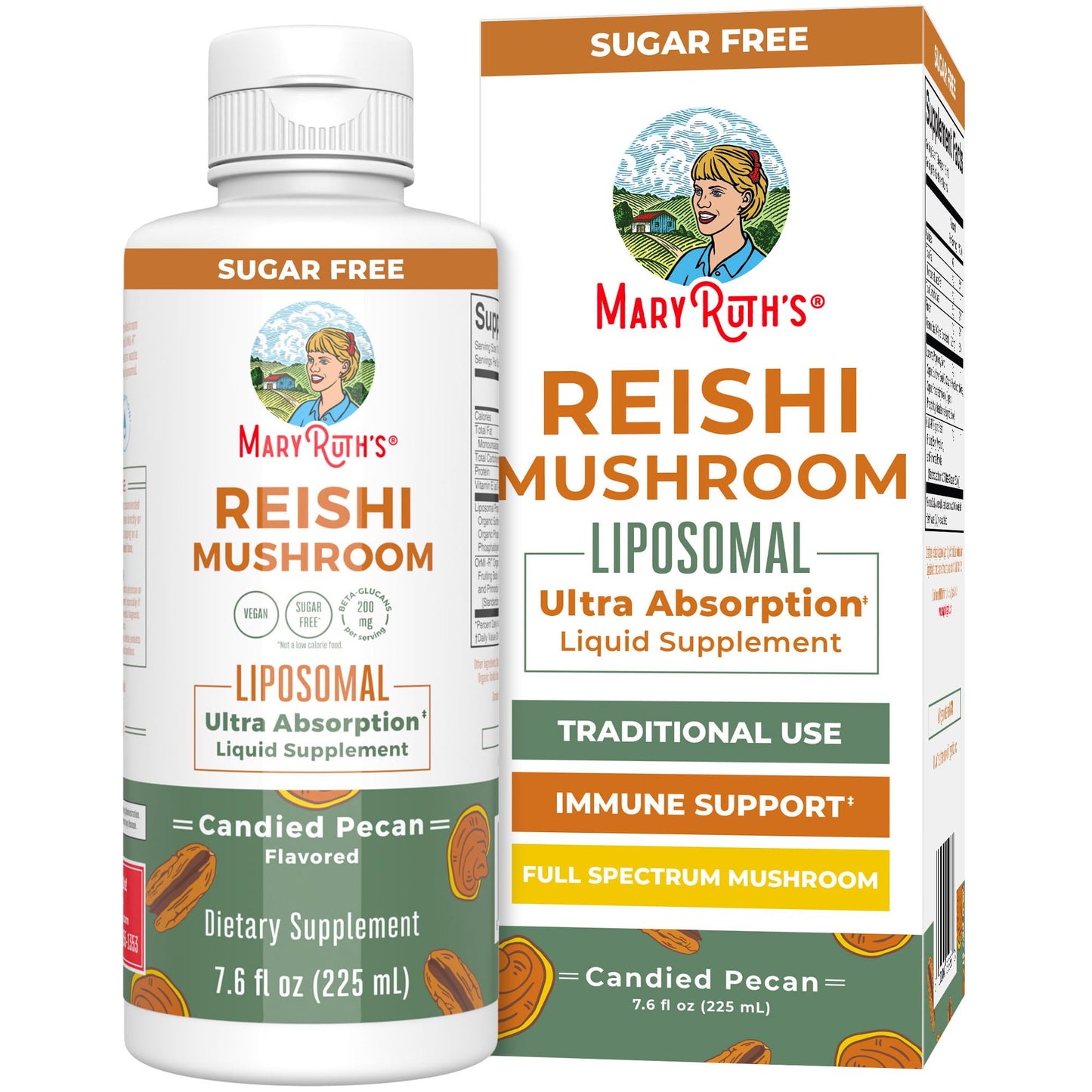 MaryRuth Organics Reishi Vegan Mushroom Supplement | Ultra Absorption Liposomal | Immune Support with 200mg Beta-Glucans, Vegan |Full Spectrum Reishi Mushrooms Fruiting Body | 7.6 oz, MARYRUTH'SBuy Supplements Australia