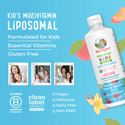 MaryRuth Organics Kids Multivitamin Liposomal | Vegan, Sugar-Free Vitamins for Kids | Ages 4+ | 2 Month Supply | 15.22 Fl Oz MARYRUTH'SBuy Supplements Australia