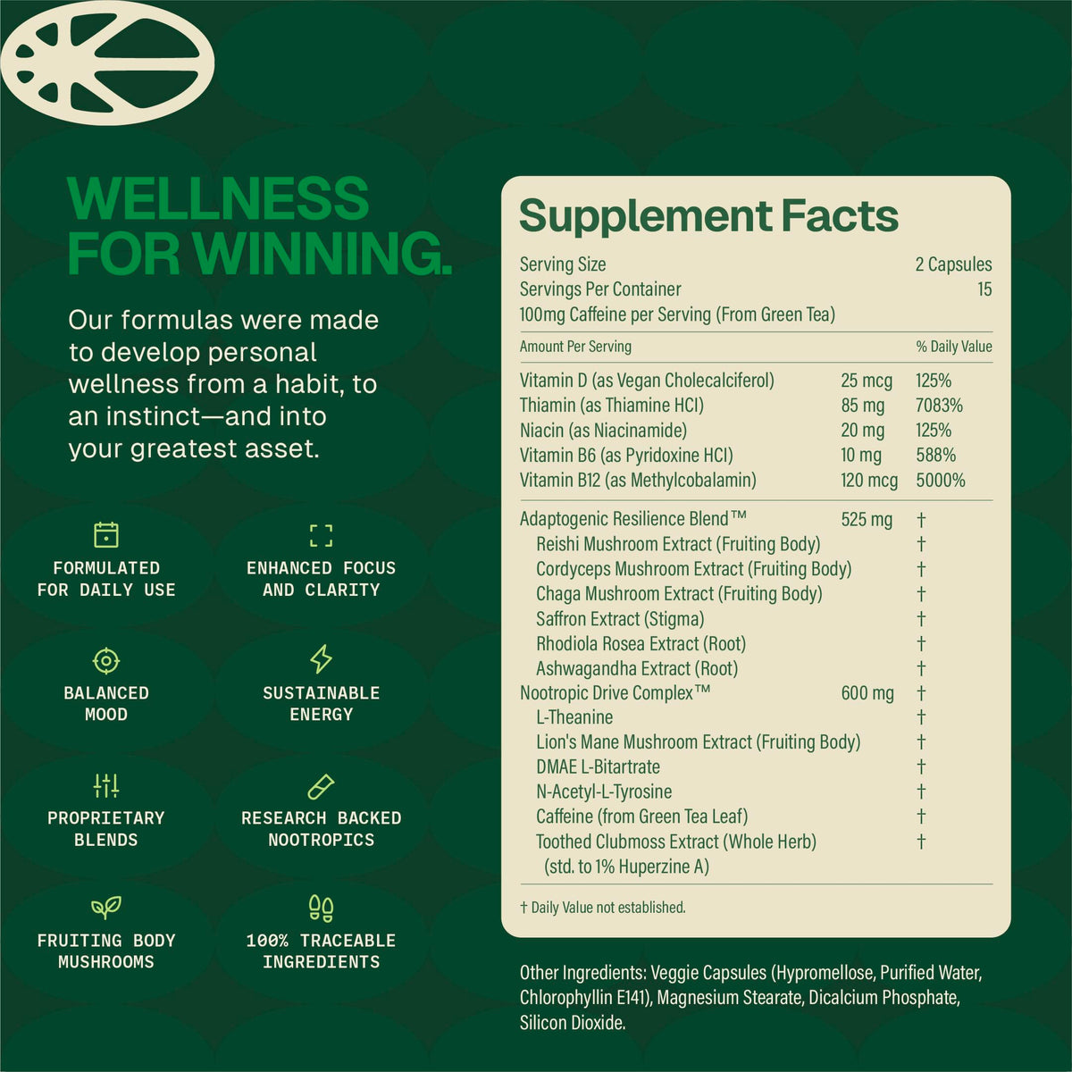 HEAD-START Sunrise Capsules | Nootropic Brain Supplement with Lion’s Mane, L-Theanine & Saffron | Adaptogen Blend for Focus, Energy, Clarity & Daily Performance HEAD-STARTBuy Supplements Australia
