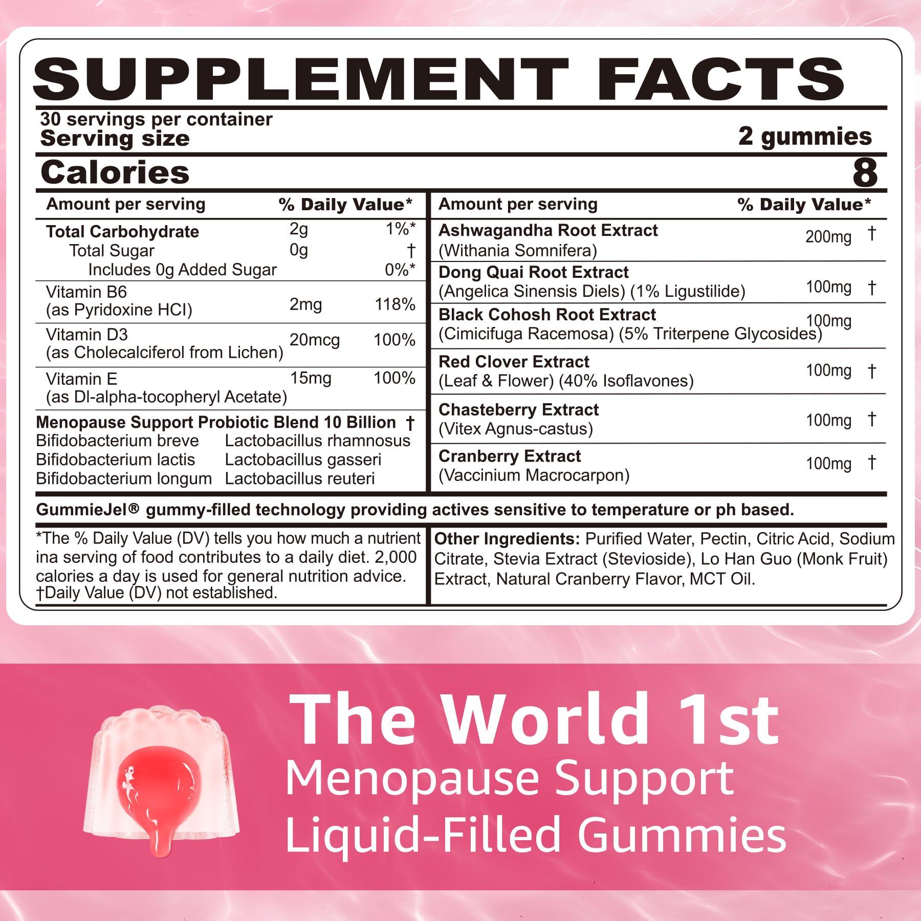Sugar Free Menopause Supplement Gummies for Women, Menopause Probiotics (10 Billion CFU) Filled Gummy with Ashwagandha, Dong Quai & Black Cohosh for Hot Flashes, Night Sweats, Mood Swings, Gut Health NEVISSBuy Supplements Australia