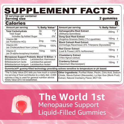 Sugar Free Menopause Supplement Gummies for Women, Menopause Probiotics (10 Billion CFU) Filled Gummy with Ashwagandha, Dong Quai & Black Cohosh for Hot Flashes, Night Sweats, Mood Swings, Gut Health NEVISSBuy Supplements Australia
