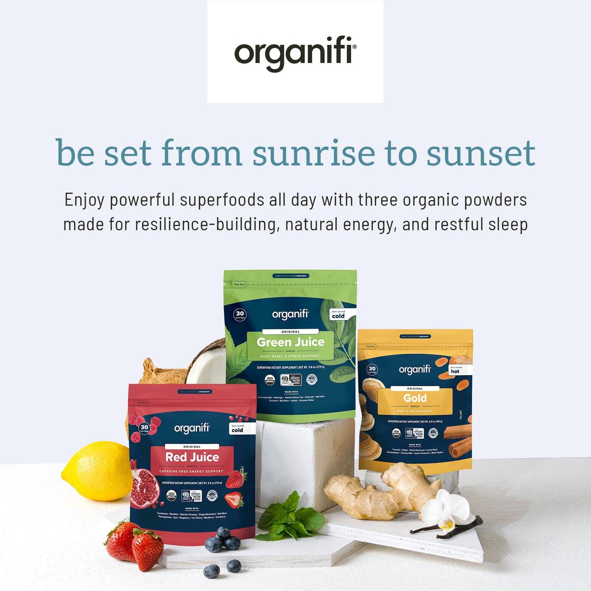 Organifi Sunrise to Sunset Power Box (9.5 Oz. Each) - Organic Superfood Powder OrganifiBuy Supplements Australia