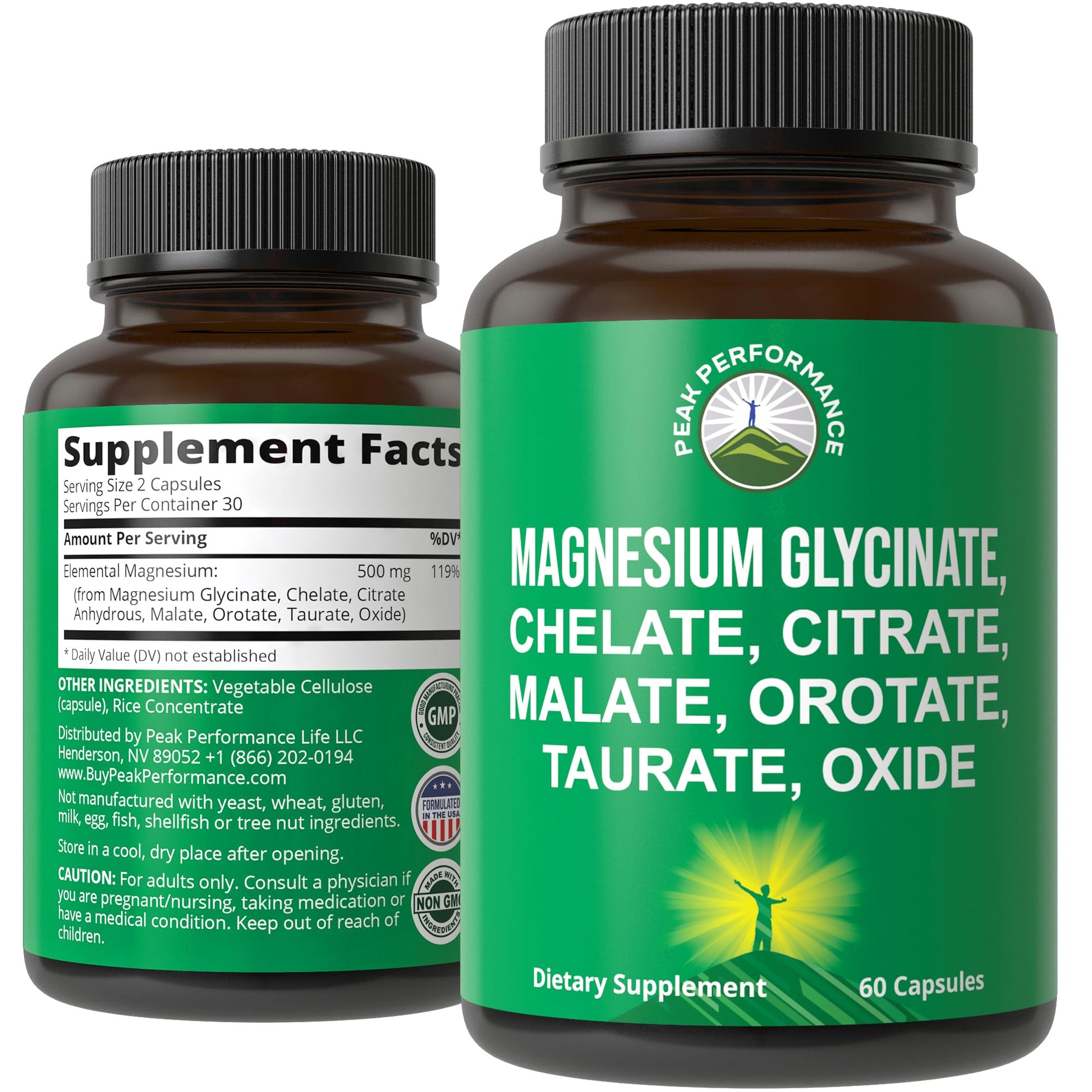 Magnesium Glycinate + Citrate + Malate + Chelate + Orotate + Taurate + Oxide. 7 Forms of Magnesium Complex. 500mg Supplement Capsules for Women & Men. 2 Pills for Sleep, Leg Cramps, Muscles Peak PerformanceBuy Supplements Australia