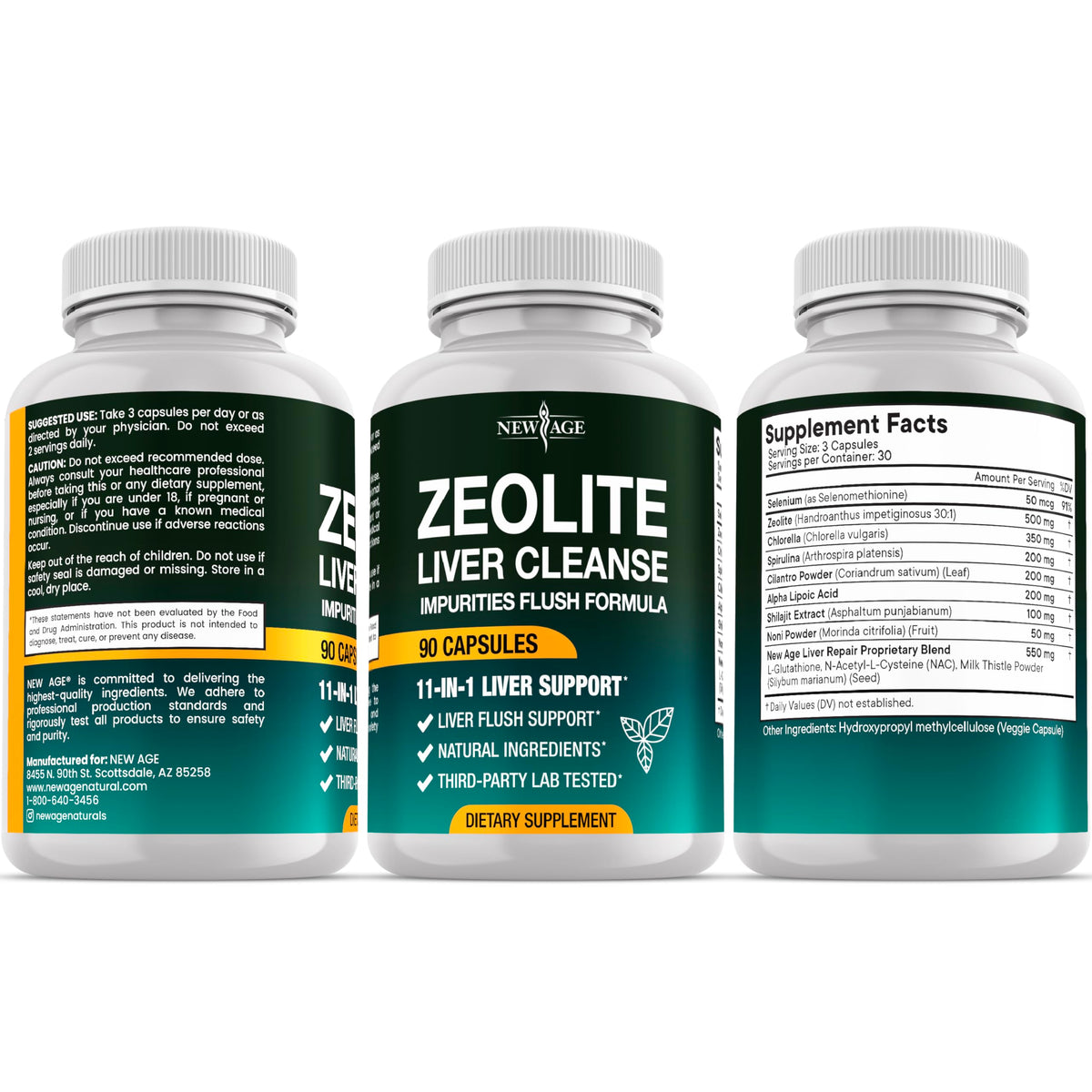 NEW AGE Liver Cleanse & Repair - Help Support Gut Health, and Energy - Zeolite for Adults with Noni, Glutathione, NAC, Chlorella, Spirulina, ALA, Cilantro, Milk Thistle & Shilajit - 60 Count NEW AGE buy supplements Au
