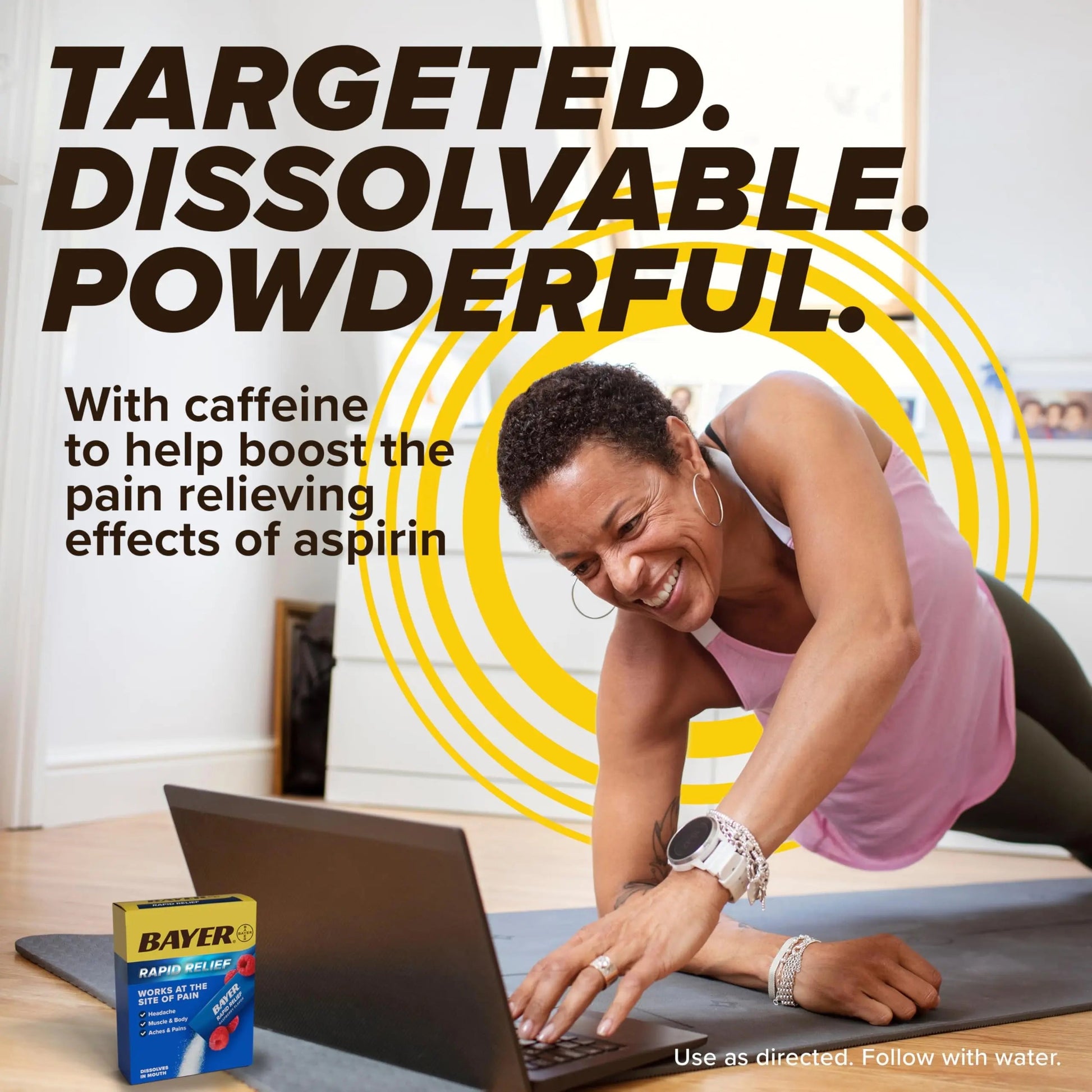 Bayer® Rapid Relief, Dissolvable Raspberry Flavor, Powder Packs with Aspirin & Caffeine, Fast Acting Headache Relief, Muscle and Body Pain Reliever, 30ct BayerBuy Supplements Australia