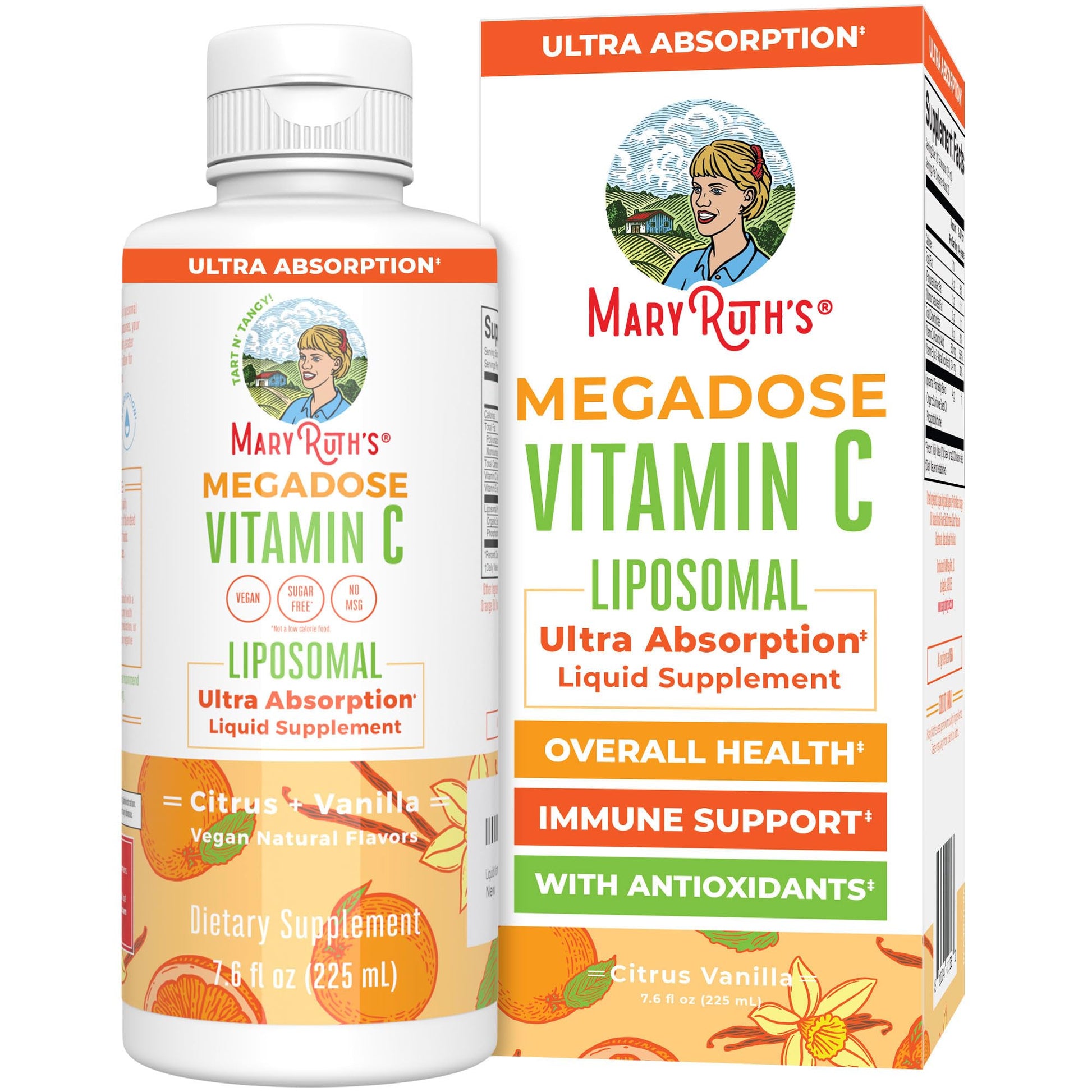MaryRuth's Megadose Liquid Vitamin C Liposomal | 500 mg Per Serving | Ultra Absorption | Immunity | Antioxidant Support | Collagen Formation | Vegan | Gluten Free | Sugar Free | 7.6 Oz | 30 Servings MARYRUTH'SBuy Supplements Australia