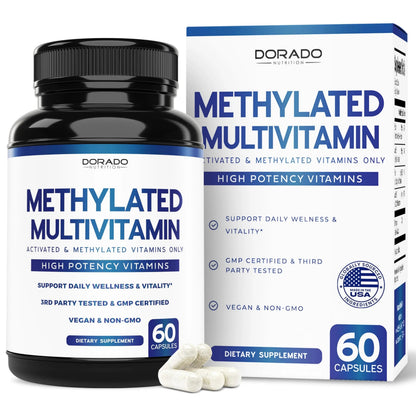 Methylated Multivitamin (Methylated and Activated Vitamins Only - Methylated B Complex with Trimethylglycine (TMG) and Methylfolate) DORADO NUTRITIONBuy Supplements Australia