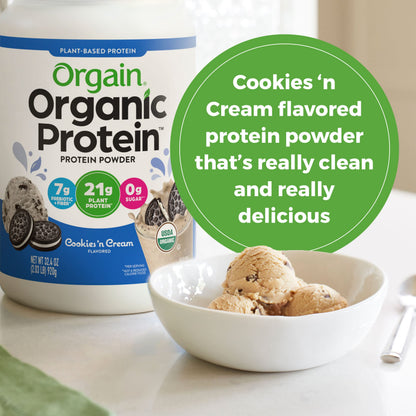 Orgain Organic Vegan Protein Powder, Cookies and Cream - 21g Plant Based Protein OrgainBuy Supplements Australia