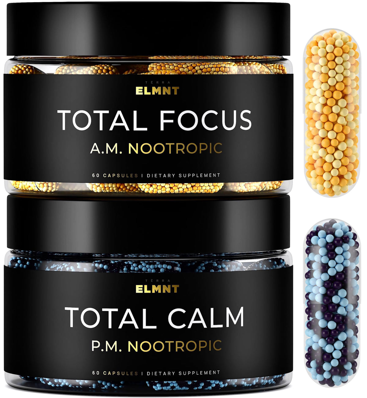 AMPM Nootropic Total Focus + Calm 9X Strength w. Caffeine, L-Theanine, Alpha GPC, L-Tyrosine, Ashwagandha - X-Release Energy Pills Nootropics Brain Support Supplements for Memory and Focus Supplement TERRA ELMNTBuy Supplements Australia