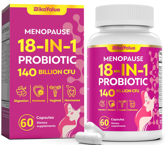 Menopause Supplements for Women, 140 Billion CFU Probiotics, 18-in-1 Menopause Relief with Magnesium, Black Cohosh, Inositol, Hormone Harmony for Women, Night Sweats, Mood Swings, Immunity - 60 Caps BIKAYALUEBuy Supplements Australia