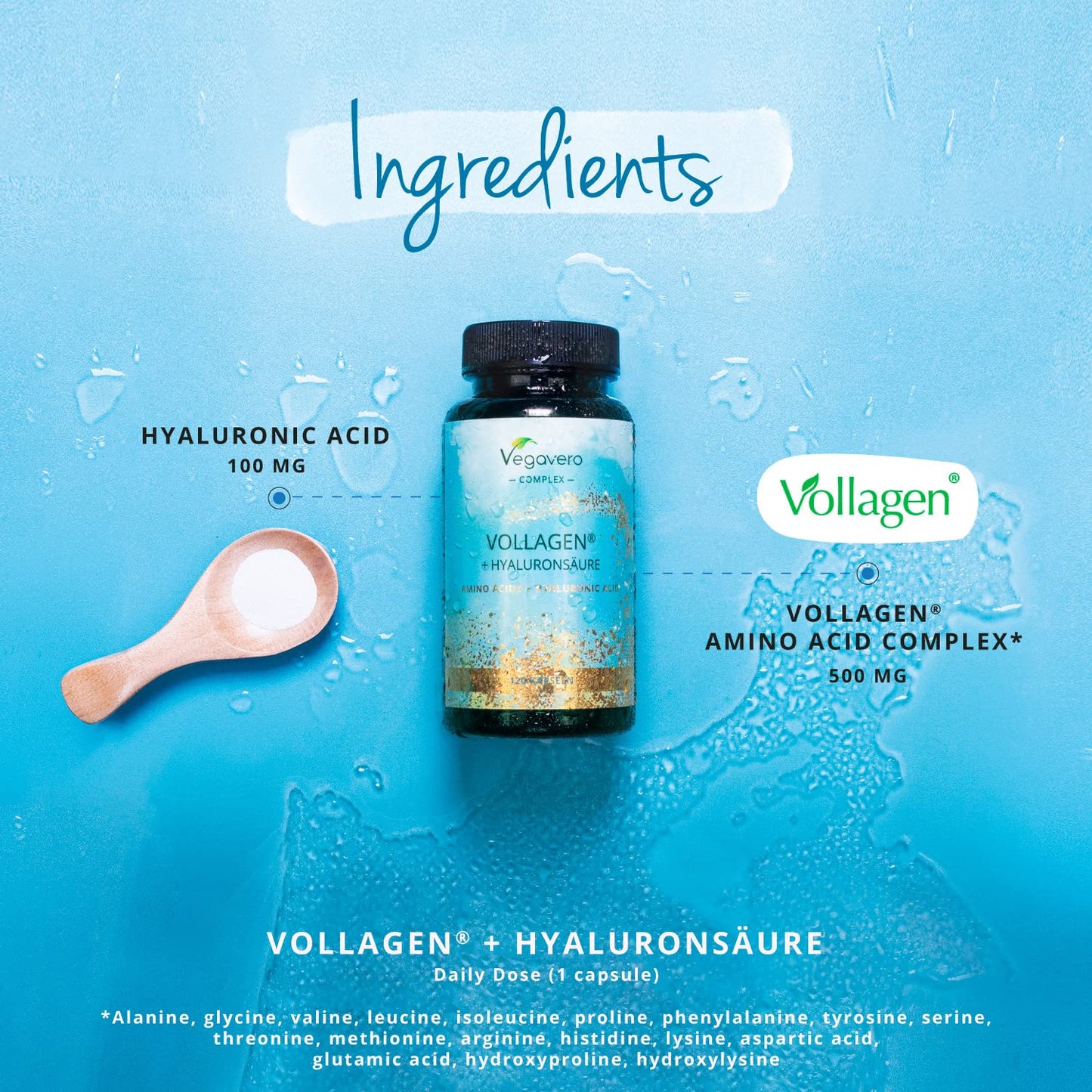Vegavero Vegan Collagen Complex + Hyaluronic Acid | NO Additives | Vegan Collagen Powder Vollagen VegaveroBuy Supplements Australia
