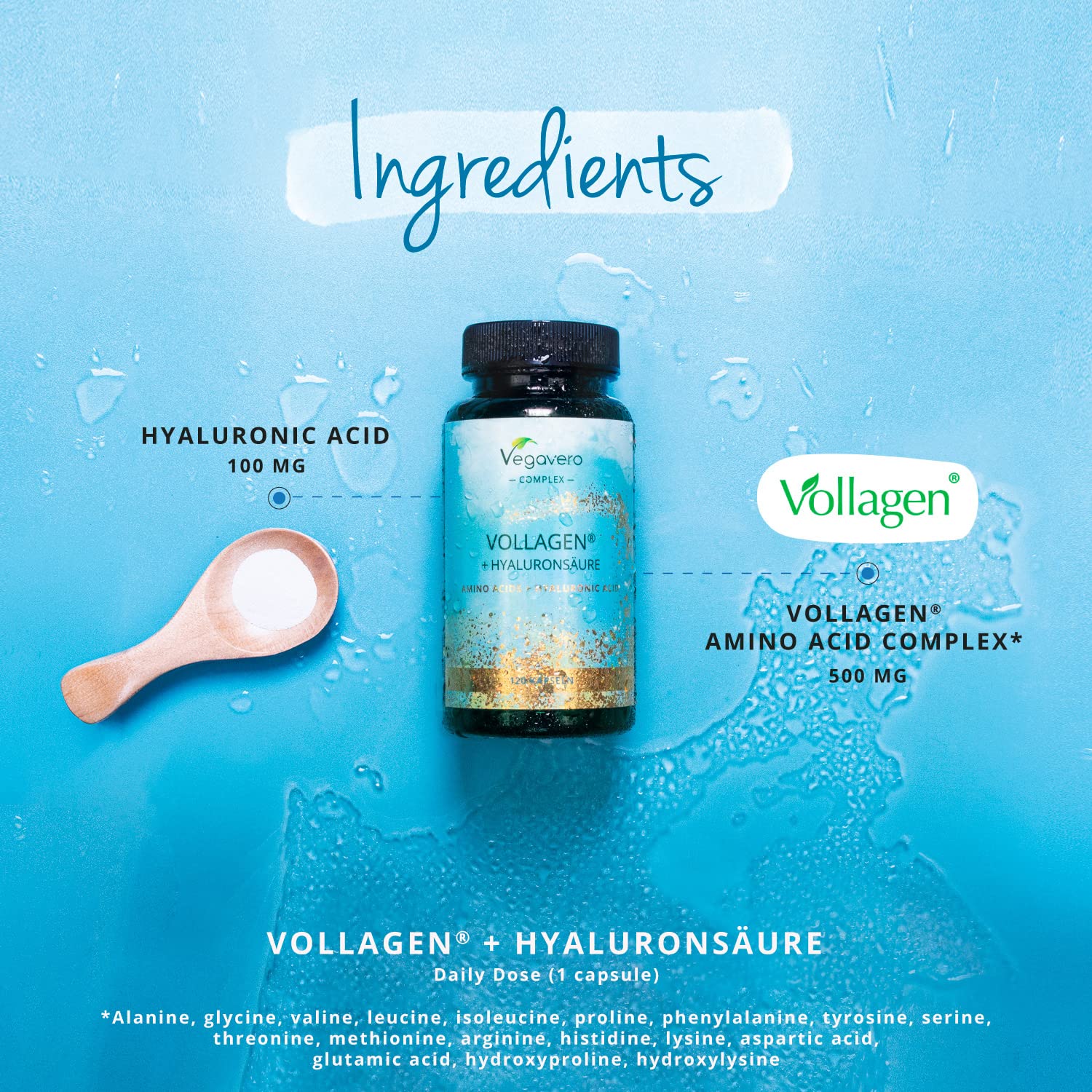 Vegavero Vegan Collagen Complex + Hyaluronic Acid | NO Additives | Vegan Collagen Powder Vollagen® VegaveroBuy Supplements Australia