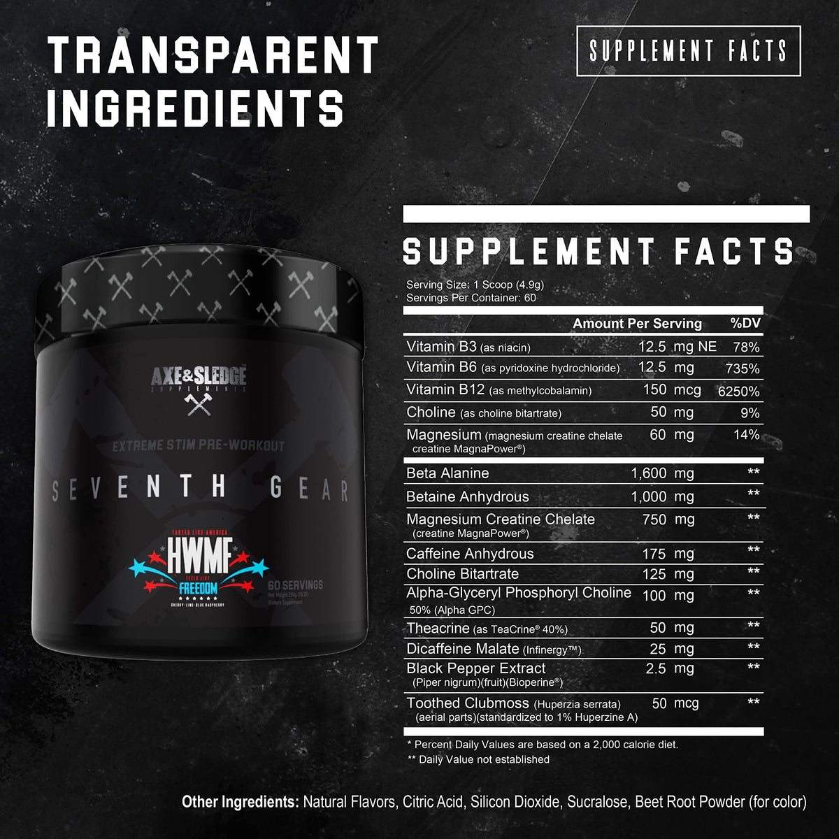 Axe & Sledge Supplements Seventh Gear Extreme Stimulant-Based Pre-Workout Axe & SledgeBuy Supplements Australia
