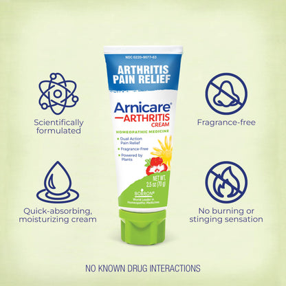 Boiron Arnicare Arthritis Cream for Pain Relief of Knees, Hands, Wrists, Elbows, Joints & Muscles – Quickly Absorbed & Fragrance-Free – 5 oz (2 Pack of 2.5 oz) BoironBuy Supplements Australia
