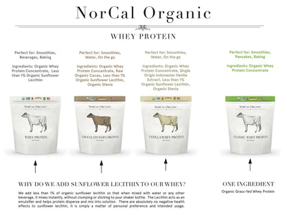 NorCal Organic Chocolate Whey Protein - 2lbs | 100% USA Grass-Fed, USDA Certified NorCal OrganicBuy Supplements Australia
