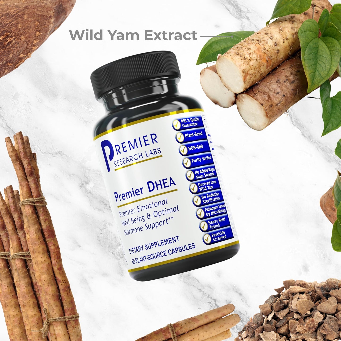 Premier Research Labs Premier DHEA - DHEA Supplement for Women & Men, Pure DHEA 25mg, Hormone Support for Healthy Aging, Wild Yam DHEA, Vegan Friendly - 60 Vegetarian Capsules Premier Research LabsBuy Supplements Australia