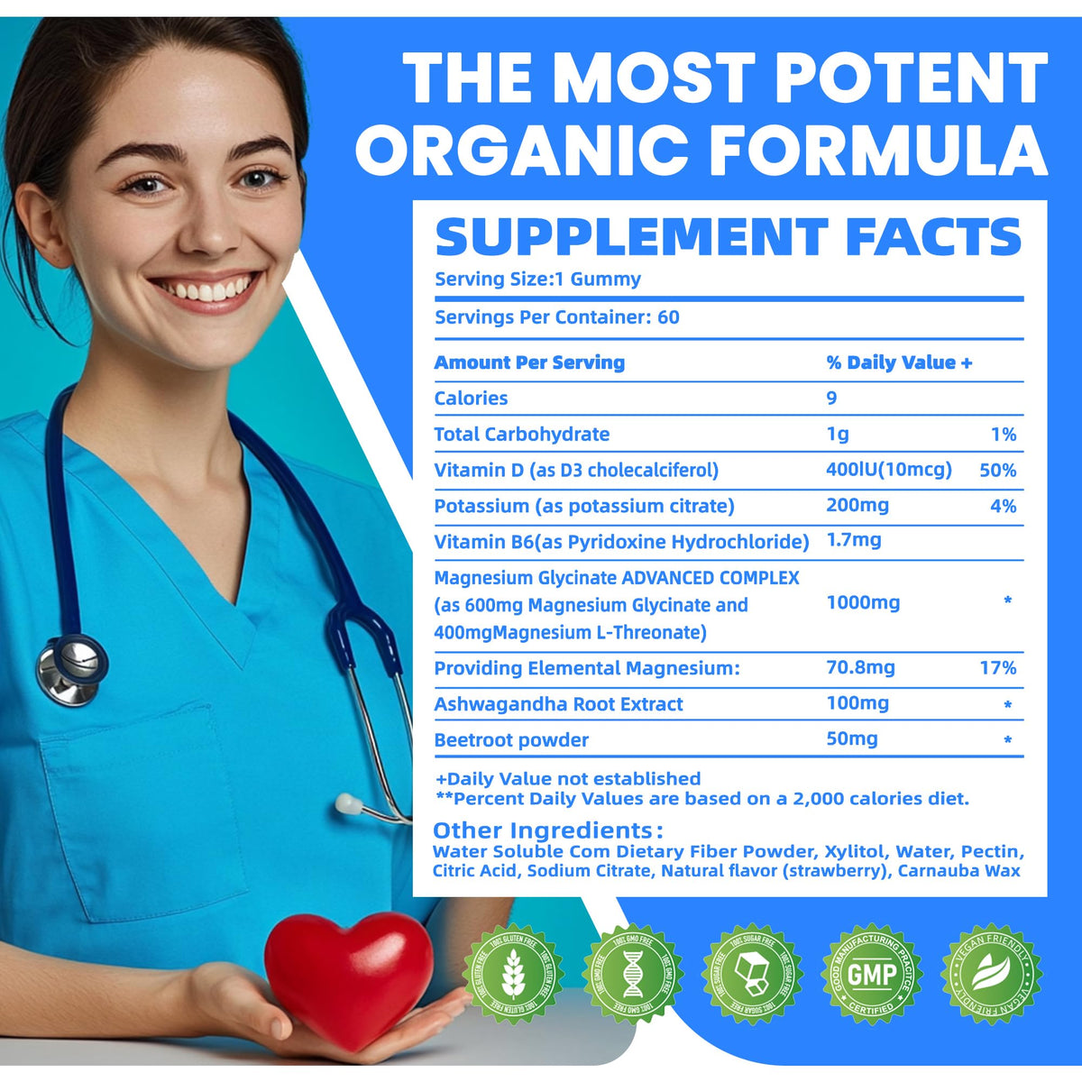 Potassium Magnesium Gummies,Potassium Supplement w/Ashwagandha,High Absorption Magnesium Glycinate,B6,D3,Potassium Citrate for Leg Cramps,Muscle,Electroyte for Adults Kids,Sugar-Free, 60 Gummies NUTRAGOGOBuy Supplements Australia