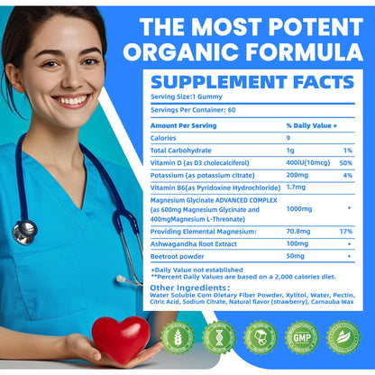 Potassium Magnesium Gummies,Potassium Supplement w/Ashwagandha,High Absorption Magnesium Glycinate,B6,D3,Potassium Citrate for Leg Cramps,Muscle,Electroyte for Adults Kids,Sugar-Free, 60 Gummies NUTRAGOGOBuy Supplements Australia