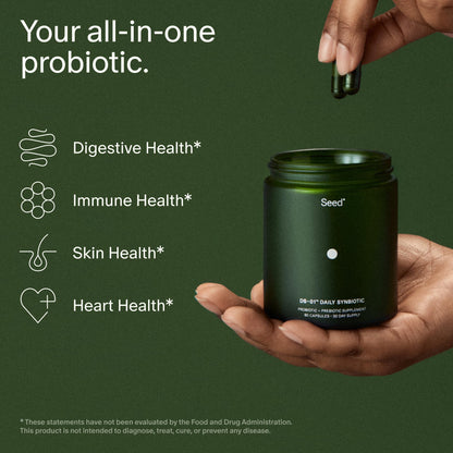 Seed DS-01 Daily Synbiotic - Prebiotic and Probiotic for Women & Men - Digestive Health, Gut Health, Immune Support, Bloating & Constipation Relief - Vegan & Shelf-Stable - 60 Capsules (30-Day Supply) SeedBuy Supplements Australia
