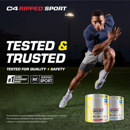 C4 Ripped Sport Pre Workout Powder Fruit Punch - NSF Certified for Sport + Sugar Free CellucorBuy Supplements Australia