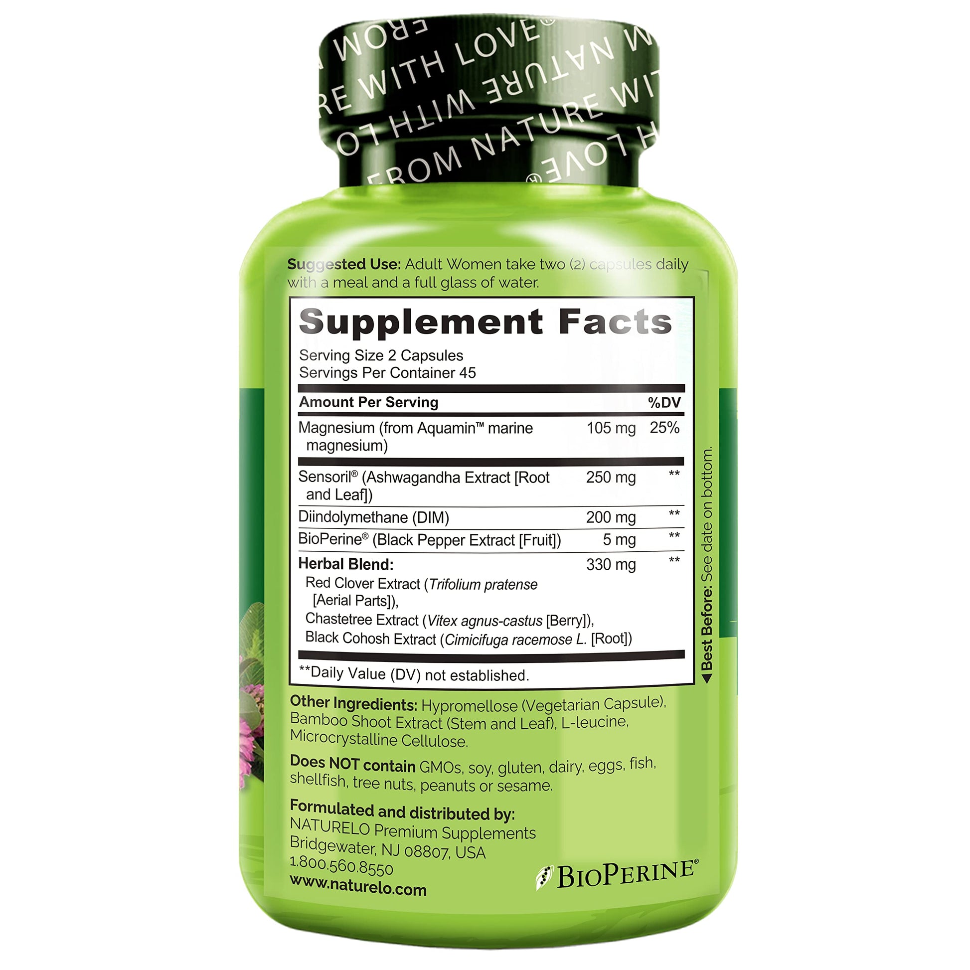 NATURELO Menopause Supplements for Women, Herbal Blend with Black Cohosh for Menopause Hot Flashes Advanced Estrogen Multi-Symptom Formula 90 Capsules NATURELOBuy Supplements Australia