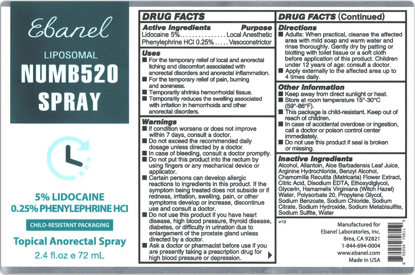 Ebanel Bundle of Lidocaine Numbing Cream, and Numbing Spray Ebanel buy supplements Au
