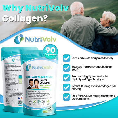 Nutrivolv Collagen Marine (1000mg) Supplement for Skin , Anti Ageing NutrivolvBuy Supplements Australia