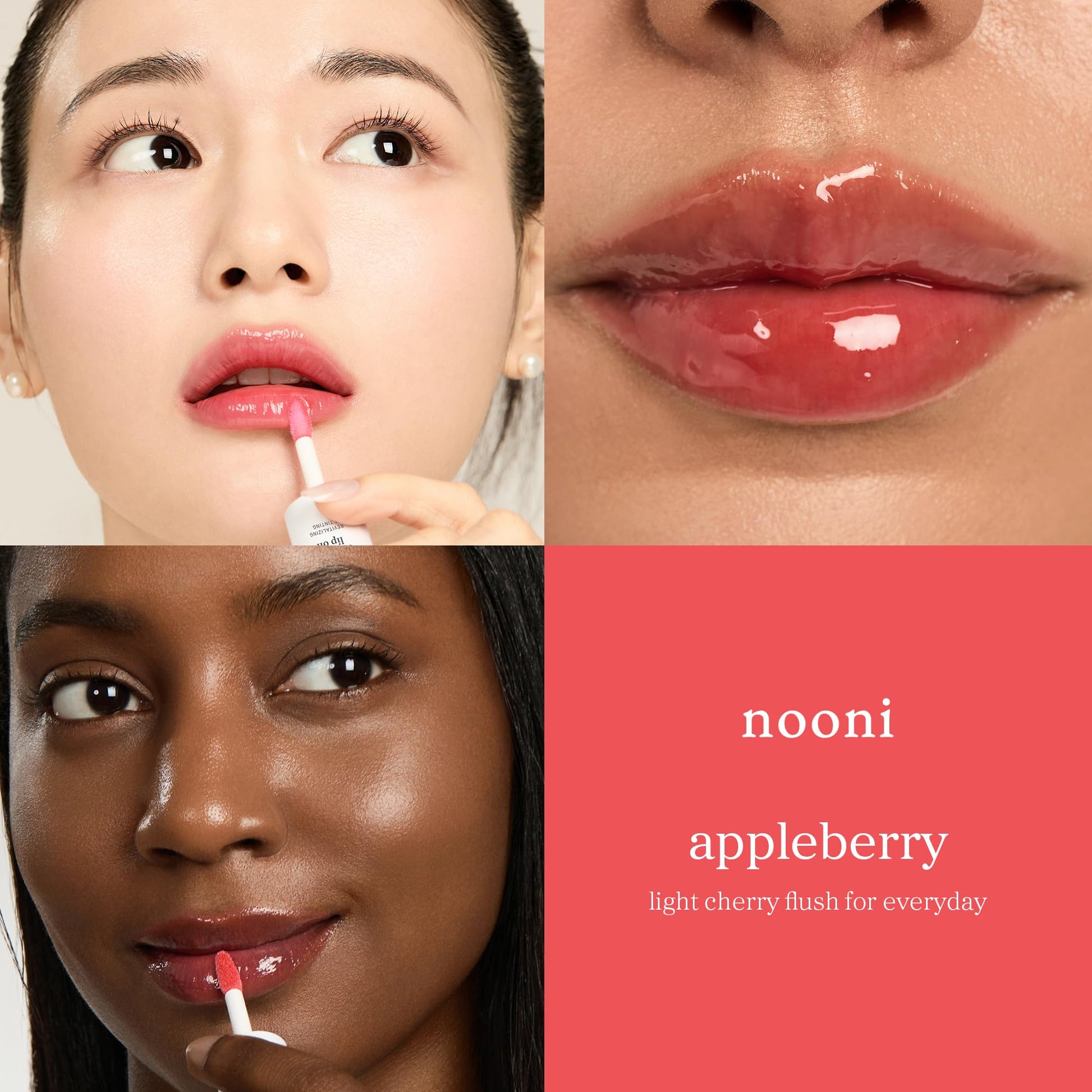 NOONI Korean Lip Oil - Appleberry | Long-Lasting, Moisturizing, Plumping, Revitalizing for Dry Lips, Waterproof, No Peel Off, Hydrating, Nourishing Crystal Clear, Stocking Stuffers, 0.12 FL Oz NOONIBuy Supplements Australia