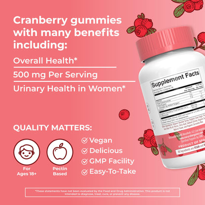 MaryRuth Organics Organic Cranberry Gummies - 500mg Supplement | Urinary Tract Health for Women | with D Mannose | Traditional Use MARYRUTH'S canada supplements