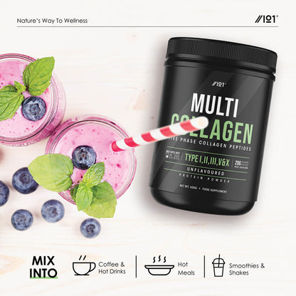 Multi Collagen Protein Powder (400g) - Types I, II, III, V & X - Hydrolyzed Grass Fed Bovine, Wild Caught Fish ALPHA01Buy Supplements Australia