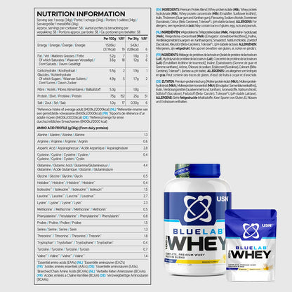 USN Blue Lab Whey Protein Powder: Banana - Whey Protein 2kg - Post-Workout USNBuy Supplements Australia