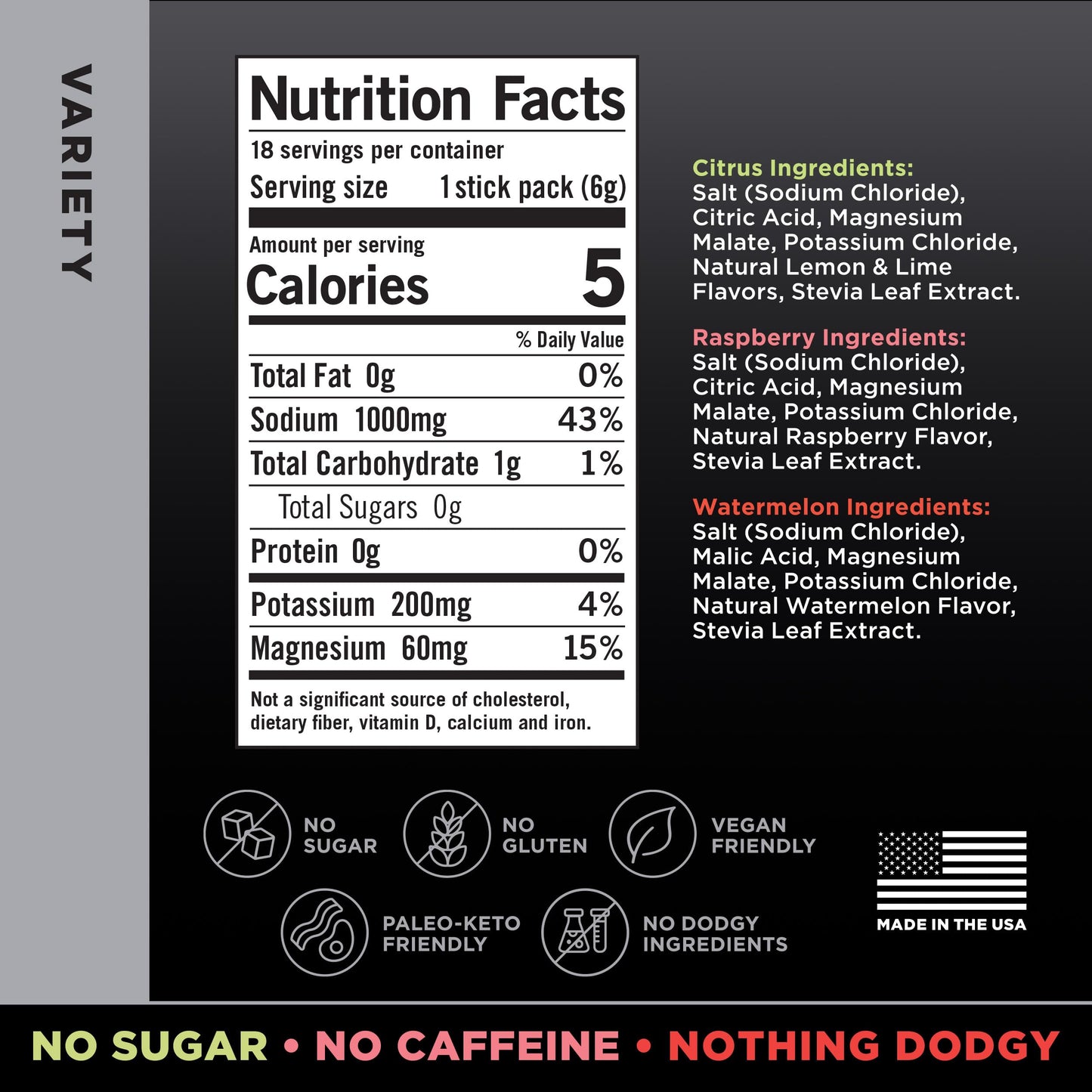 LMNT Zero Sugar Electrolytes - Variety Pack Bundle | Drink Mix | 18-Count Drink LMNTBuy Supplements Australia