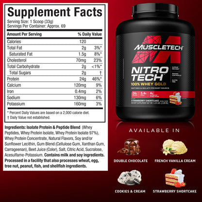 Whey Protein Powder MuscleTech Nitro-Tech Whey Gold Protein Powder Whey Protein MuscleTechBuy Supplements Australia