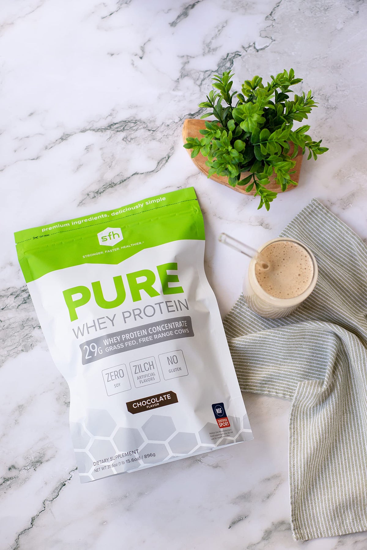 SFH Pure Whey Protein Powder (Chocolate) Best Tasting 100% Grass Fed Whey SFHBuy Supplements Australia
